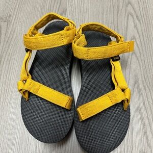 Teva platform Yellow Sandals with Black Sole